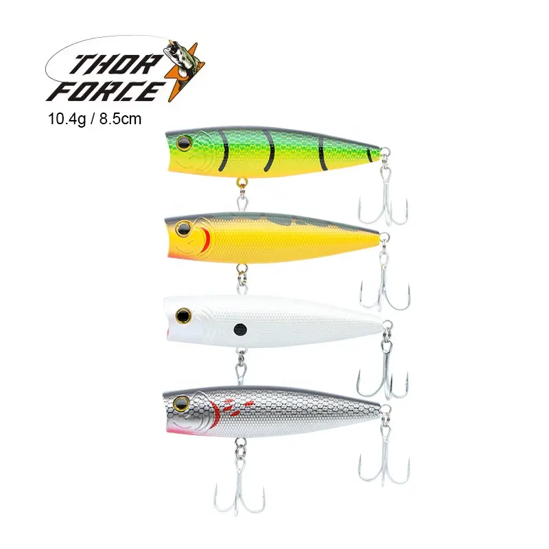 Thor Force Best Selling Long Casting Fishing Lure Hard Plastic Lur Top Water Popper Bass Bait Artificial 85mm For Saltwater