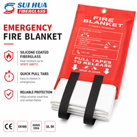 Couverture anti-feu réutilisable en silicone, couverture de sécurité en fibre de verre haute température pour la cuisine, la maison, le garage, les situations d'urgence