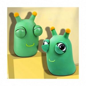 Personalized Custom Funny Bug-Eyed Eco-Friendly Silicone Stress Relief Toy <b>Squishy</b> Caterpillar Silk Screen Printed Relaxation - Product Image 2