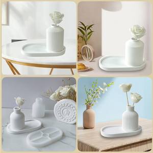 Stampo Fai da Te in Silicone a Forma di Fiore di Prugno Forma per Gesso <span class=keywords><strong>Portacandele</strong></span> <span class=keywords><strong>Vassoio</strong></span> Rotondo Stampi in Resina Epossidica - Product Image 6