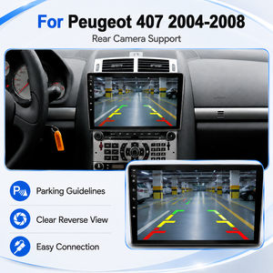 Reproductor Multimedia <span class=keywords><strong>para</strong></span> Auto de 9 Pulgadas con Pantalla Táctil IPS, CarPlay, Android Auto, WiFi, USB, Audio de Alta Resolución <span class=keywords><strong>para</strong></span> Peugeot 407 2004-2008 - Product Image 1