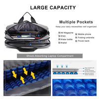 Sac à dos pour ordinateur portable de 17 pouces en nylon tendance de grande capacité pour hommes avec logo personnalisé, sac à dos multifonctionnel pour les déplacements professionnels
