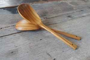 Cucharas de Madera Natural Hechas a Mano para Cocinar, Servir, Remover y Mezclar en la Cocina, Diseñadas para la Preparación Diaria de Alimentos - Product Image 5