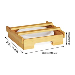 Organizador de Platos de Papel de Bambú para Debajo del Gabinete, Dispensador de Platos de Papel, Estante para Cajones, Organizador de Cajones para la <span class=keywords><strong>Cocina</strong></span> - Product Image 2