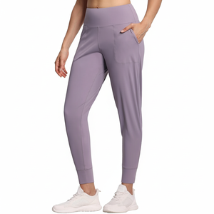 Pantalon de jogging ample personnalisé avec logo, taille haute, en molleton pour femme, respirant, style hip-hop avec décoration en dentelle pour l'hiver - Product Image 1