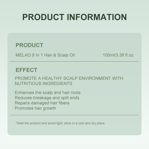 น้ำมันบำรุงเส้นผมสูตรสมุนไพรธรรมชาติ 9 in 1 ป้องกันผมร่วง กระตุ้นการเจริญเติบโตของเส้นผม สำหรับผู้ชายและผู้หญิง (OEM) - Product Image 6