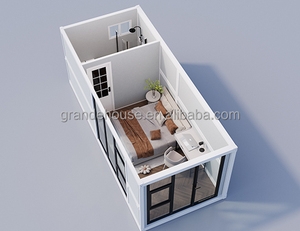 10 chân gấp container prefab nhà khách có thể gập lại container 1 tầng nhà với gác mái - Product Image 5