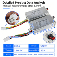 Pengontrol Kecepatan Motor DC 12-60V Universal, 500W, dengan Pembatas Arus dan Perlindungan Beban Berlebih