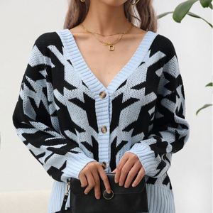 Vendita Diretta Moda Autunnale Casual Streetwear <span class=keywords><strong>Cardigan</strong></span> Corto <span class=keywords><strong>Giallo</strong></span> a Maniche Lunghe in Acrilico Lavorato all'Uncinetto per <span class=keywords><strong>Donna</strong></span> - Product Image 6