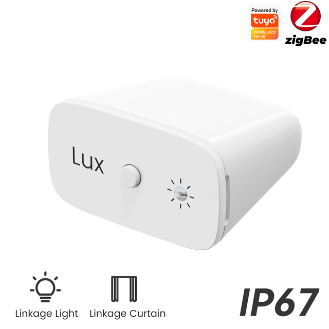 Tuya Zigbee IP67 Waterproof Illuminance Light Sensor Lighting Brightness Detector Smart Home Linkage Smart Curtain