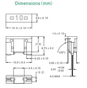 30A 32V 50 piezas por bolsa pequeña Mini PC Shell aleación de zinc Sharp pie plano coche horquilla fusible para portafusibles - Product Image 2