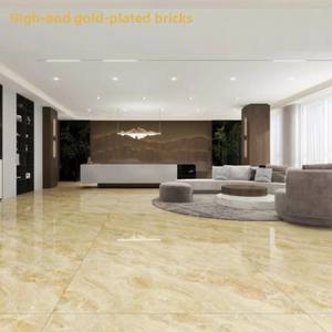 Carreaux de sol en pierre de luxe Foshan Gold Silk Starlight Glaze 750x1500 Carreaux plaqués or modernes antidérapants haut de gamme pour le salon - Product Image 2