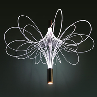 Lampes à fibres optiques LED en plastique imperméables - Rechargeables, multicolores, décoration de jardin intérieure/extérieure