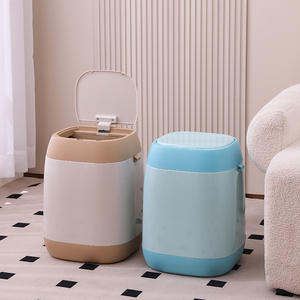 Cubo de basura inteligente con sensor y tapa de presión, gran capacidad para el hogar, sala de estar, dormitorio, color almendra, funciona con pilas - Product Image 4