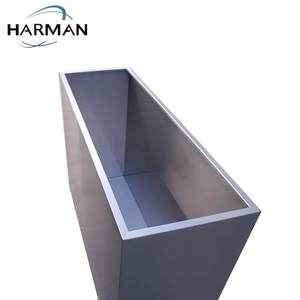 Grande <span class=keywords><strong>jardinière</strong></span> rectangulaire moderne <span class=keywords><strong>en</strong></span> <span class=keywords><strong>aluminium</strong></span> enduit de poudre noire - Product Image 5