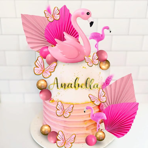 31 Piezas de Adornos para Pastel con Flores, Bolas de Espuma Rosa Intenso y Doradas, Hojas de Palma, Decoración para Pastel de Boda o Baby Shower - Product Image 6