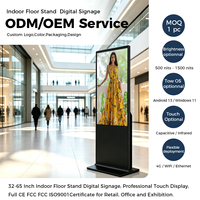 Écran LCD interactif de signalisation numérique sur pied pour intérieur, 49, 55, 65 pouces, personnalisé, 1080P, 500 nits, pour magasin