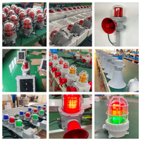 Balise d'avertissement sonore et lumineuse LED antidéflagrante ATEX IP66 pour aéroport, avec panneau solaire, pour signalisation d'obstruction aérienne