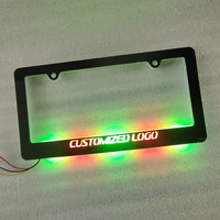 Cadre de plaque d'immatriculation LED écologique personnalisé avec options dynamiques/RGB pour la décoration de voiture - Nouveau