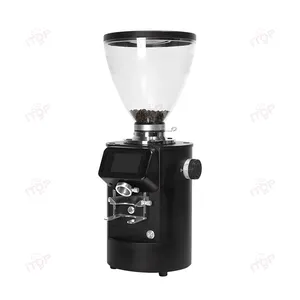 エスプレッソ用83mmチタンフラットバリ商用コーヒーグラインダー電気デジタル制御コーヒー豆グラインダー