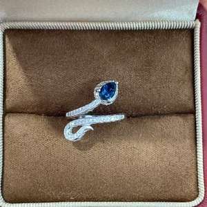 Bague mystérieuse topaze bleue <span class=keywords><strong>de</strong></span> <span class=keywords><strong>Londres</strong></span> naturelle plaquée rhodium en argent sterling 925 Bijoux pour femmes - Product Image 5