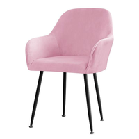 Chaise de salle à manger moderne de luxe nordique scandinave noire, stable, capitonnée, en tissu bleu et marron, velours, pieds en métal réglables