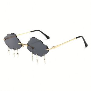 Gafas de <span class=keywords><strong>sol</strong></span> de moda más nuevo 2020 sin montura forma de nube, gafas de <span class=keywords><strong>sol</strong></span> para las mujeres un rayo colgante parte <span class=keywords><strong>el</strong></span> <span class=keywords><strong>sol</strong></span> - Product Image 3
