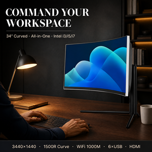 Computadoras Todo en Uno UW34 de <span class=keywords><strong>34</strong></span> Pulgadas Ultrawide 3440x1440 21:9 1500R Curva LED Intel <span class=keywords><strong>Core</strong></span> I3 32GB RAM 2TB SSD Windows 11 PC AIO - Product Image 3