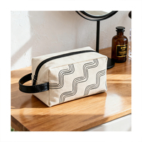 Pochette de maquillage multifonctionnelle en toile à fermeture éclair, motif dessin animé mignon, écologique, sac à serviettes hygiéniques portable pour filles, organiseur de voyage