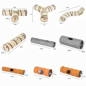 Tunnel de jeu pour <span class=keywords><strong>chat</strong></span> résistant à l'usure Tunnels pliables pour animaux de compagnie Jouet de jeu froissé Polyester écologique Style simple <span class=keywords><strong>Chat</strong></span> drôle - Product Image 5