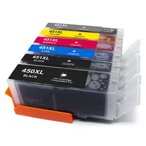 Cartouche d'imprimante numérique 450XL 451XL, Compatible avec PIXMA MG5440, MG7140, MG7540, IP7240, séries PGI-450, CLI-451