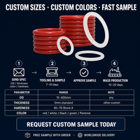 Joint torique en silicone, diamètre extérieur de 15 mm à 600 mm, épaisseur de 5 mm, joint d'étanchéité en caoutchouc rouge, taille personnalisée, directement de l'usine, marque Dongting, Chine