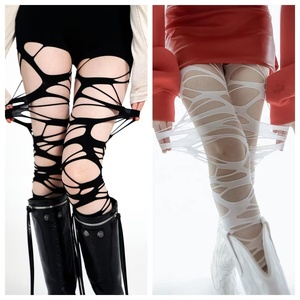 Chaussettes irrégulières style punk gothique Y2k, chaussettes Spice Girls, sous-culture <span class=keywords><strong>rap</strong></span>, chaussettes évidées sexy, leggings en résille - Product Image 2