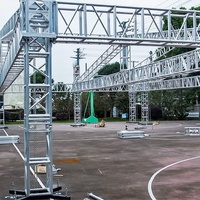 Sistema de Soporte para Telón de Fondo, Estructura de Arco Plano, Techo Triangular, Pórtico de Aluminio, Pantalla LED, Pernos Cuadrados, Tornillos, Espigas