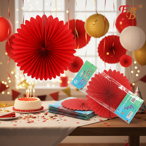 16 \ "rosso a nido d'ape Fan Party decorazione 144 pz Per cartone Per decorazioni Festive - Product Image 3