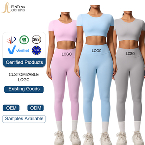 Lism Tùy Chỉnh Chất Lượng Cao Nylon Chải Khỏa Thân Thoáng Khí Nhanh Chóng Khô Chặt Chẽ Phù Hợp Với Yoga Thể Thao Phù Hợp Ngắn Tay Chạy Tập Thể Dục - Product Image 1