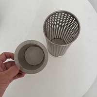 Panier filtrant en treillis métallique en acier inoxydable OEM 304 316 316L, cylindre à trous ronds, résistant à la corrosion, haute résistance à la compression