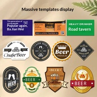 Étiquette autocollante personnalisée pour bière artisanale, vin, brandy, bouteille en verre, adhésif imperméable, logo de boisson alcoolisée, code QR, tasse HCZBGJ-5S
