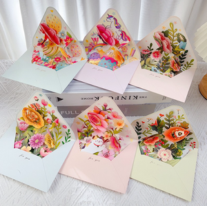 Hoa chất lượng cao thiệp chúc mừng ba chiều phong bì phước lành sáng tạo lòng biết ơn thẻ <span class=keywords><strong>3D</strong></span> Tự làm quà tặng ngày Valentine - Product Image 5
