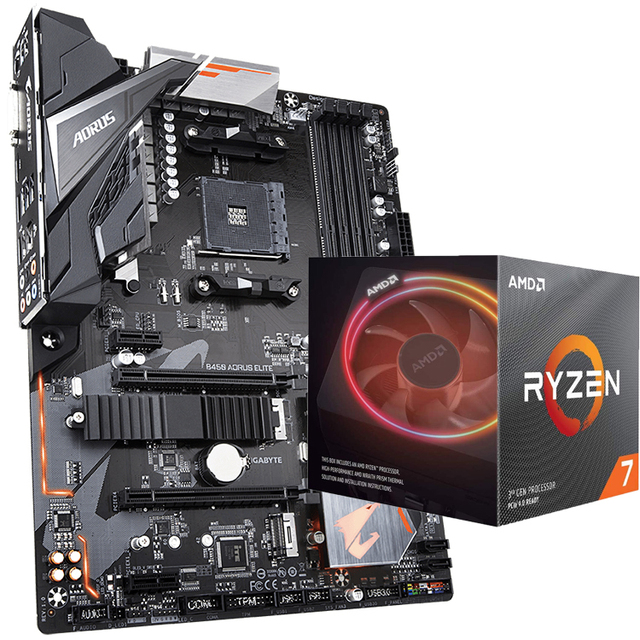 B450 AM4 Used Gaming Motherboard DDR4 ATX SATA Ports 128GB Double Support AMD 3700X 8-Core 16-Thread Unlocked CrossFire Desktop