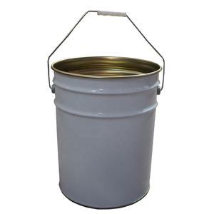 <span class=keywords><strong>Lattina</strong></span> Personalizzata 2022 <span class=keywords><strong>da</strong></span> <span class=keywords><strong>10</strong></span>/15/18/20 <span class=keywords><strong>Litri</strong></span> per Vernice Epossidica per Pavimenti, Bianca Rotonda con Manico e Interno Laccato Oro - Product Image 3