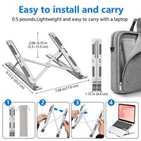 Offre Spéciale Support Vertical Pliable Portable en Acier Carbone pour Ordinateur Portable, Réglable en Hauteur