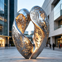 Custom Stainless Steel Sculpture Outdoor Metal Art Hollow Cutout Modern Abstract for City Plaza Landscape Decoration Project