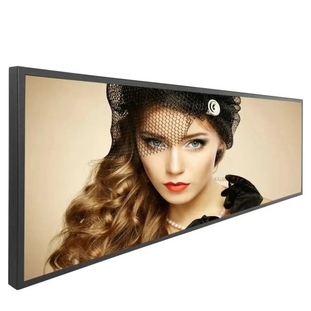 Ultra Wide Bar Stretched Lcd 23.1 Inch Tft Monitor Long Thin Screen Strip Digital Retail Advertising Display for Supermarket