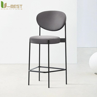 Tabouret de bar moderne et luxueux U-best, en bois massif, confortable, pour la réception d'hôtel