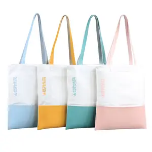 Wholesale Eco Friendly Custom Print Logo Designer Fashion Womens Organic Cotton Canvas Tote Shopping Bag for Business