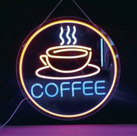 Enseigne LED néon personnalisable pour café, bar, décoration de pièce, lettres lumineuses d'ambiance, panneau de fond, enseignes lumineuses LED