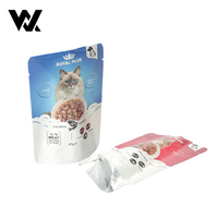 Emballage personnalisé imprimé sous vide, thermoscellable, de qualité alimentaire, 85g, pour aliments frais et humides pour chats, saumon, sachet refermable stérilisable sous vide