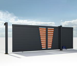 بوابة منزلقة مخصصة مصنوعة من الفولاذ المقاوم للصدأ من مادة الحديد ذاتية الفناء ، بوابة منزلقة من الألومنيوم الأوروبي الفرنسي المتأرجح ، بوابة منزلقة - Product Image 4