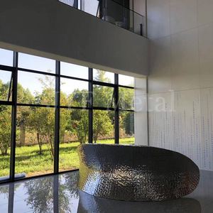 Barra de Bar Art Deco EX617 de Acero Inoxidable Premium, Impermeable, con Superficie de Madera para Cafetería, Bistro, Uso en Exteriores - Product Image 5